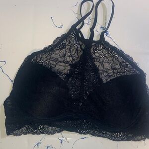 XOXO Black Lace Halter Bralette